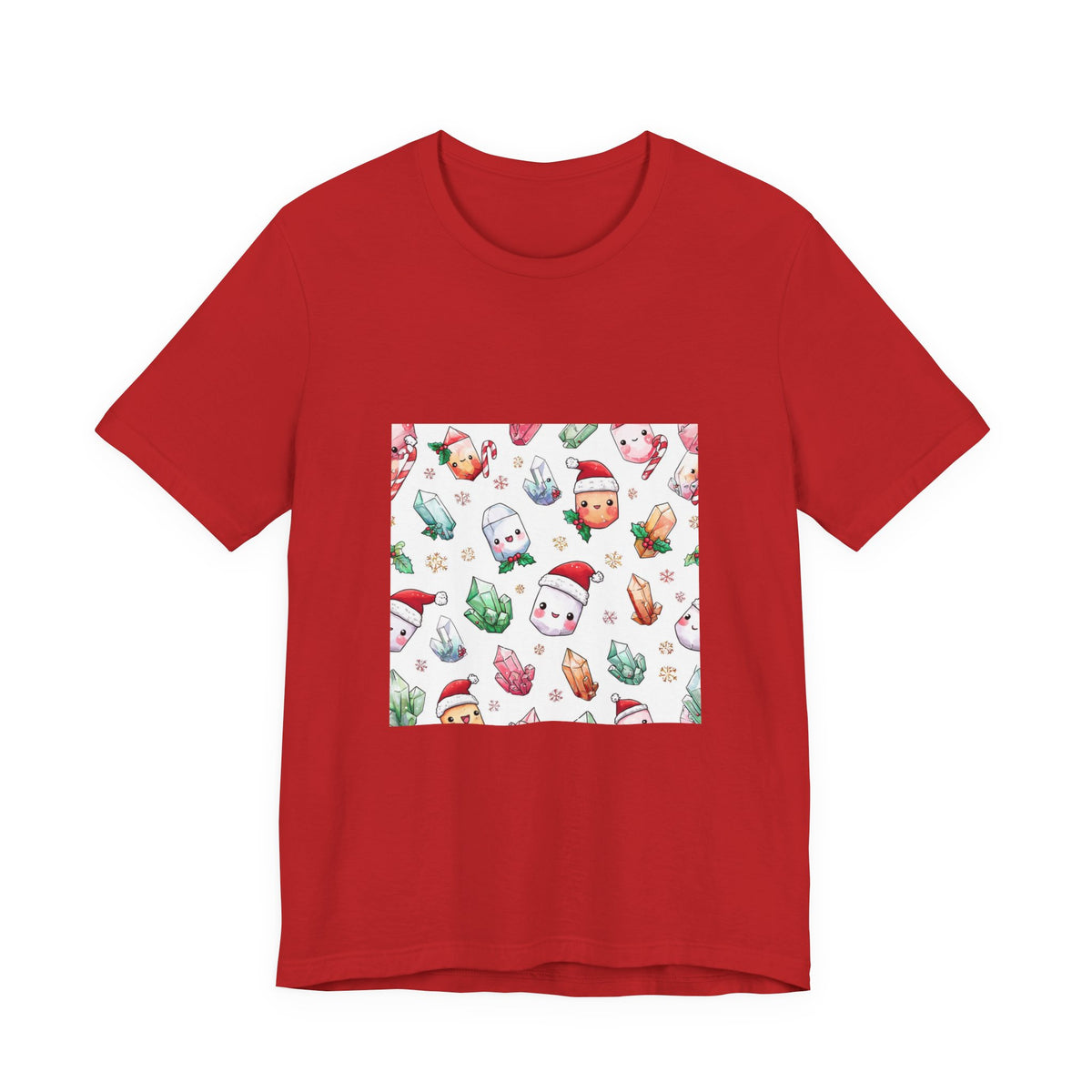 Pastel Christmas Crystal Friends T-Shirt | Dark Neutrals & Reds