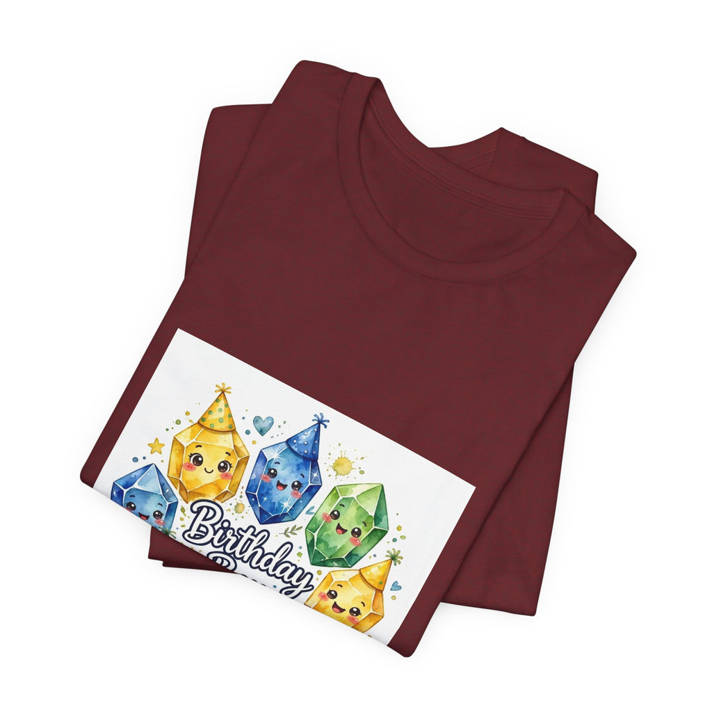 Birthday Boy Crystal Party T-Shirt | Earthy Reds & Browns
