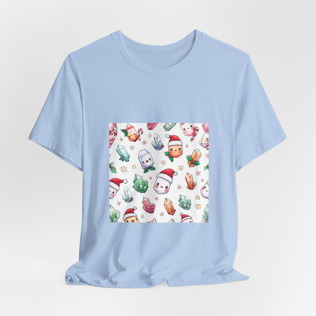 Pastel Christmas Crystal Friends T-Shirt | Soft Blues