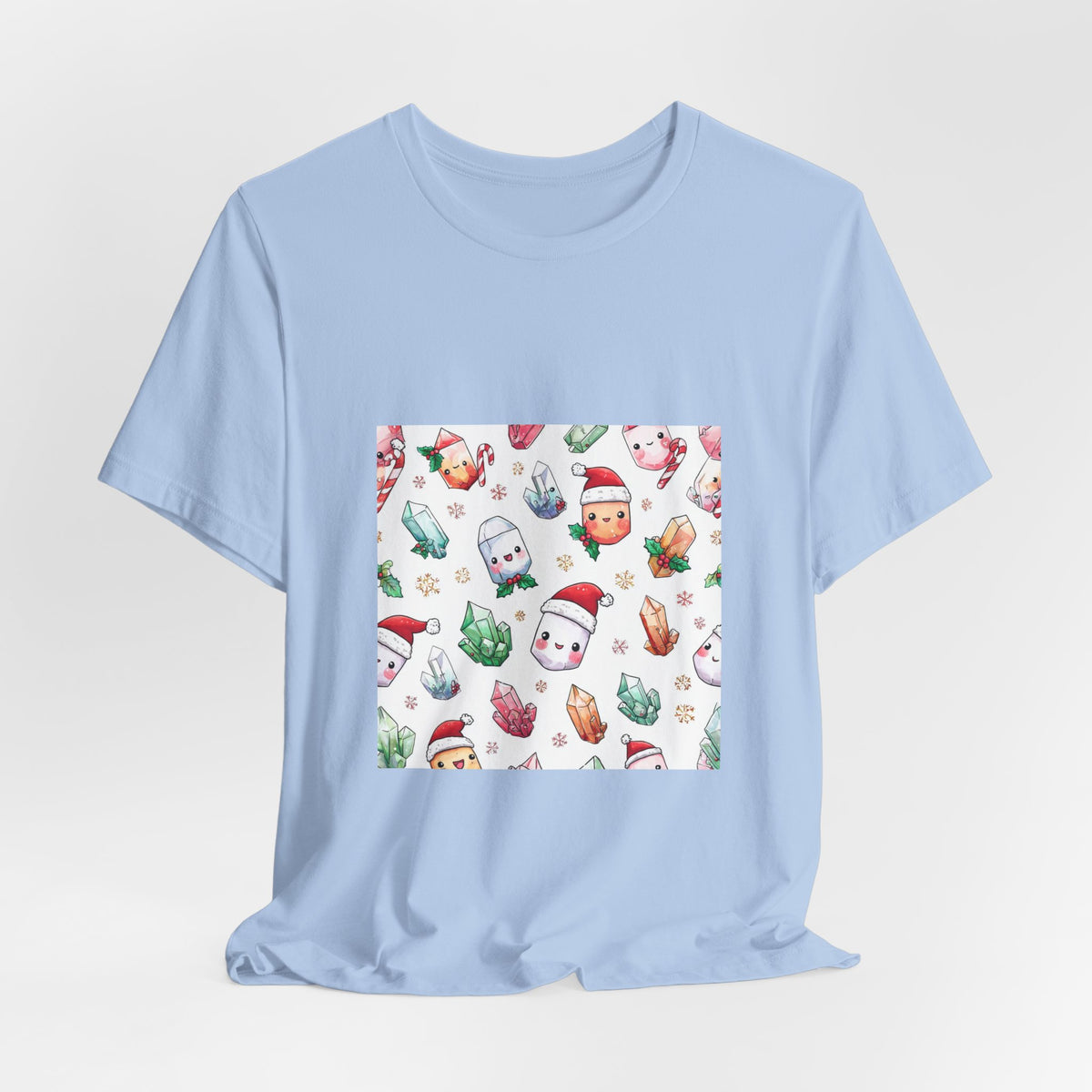 Pastel Christmas Crystal Friends T-Shirt | Soft Blues