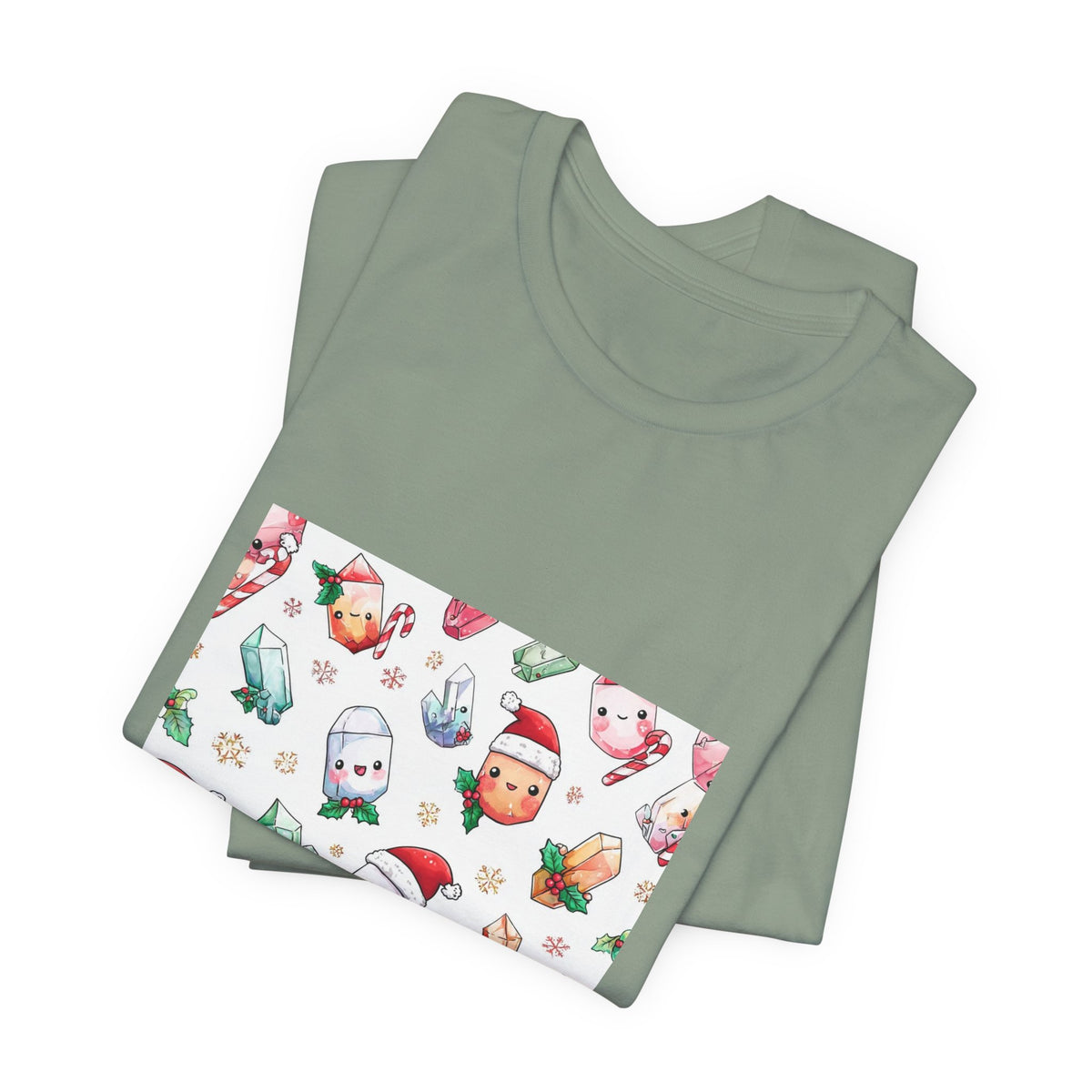 Pastel Christmas Crystal Friends T-Shirt | Golds, Mints & Teal
