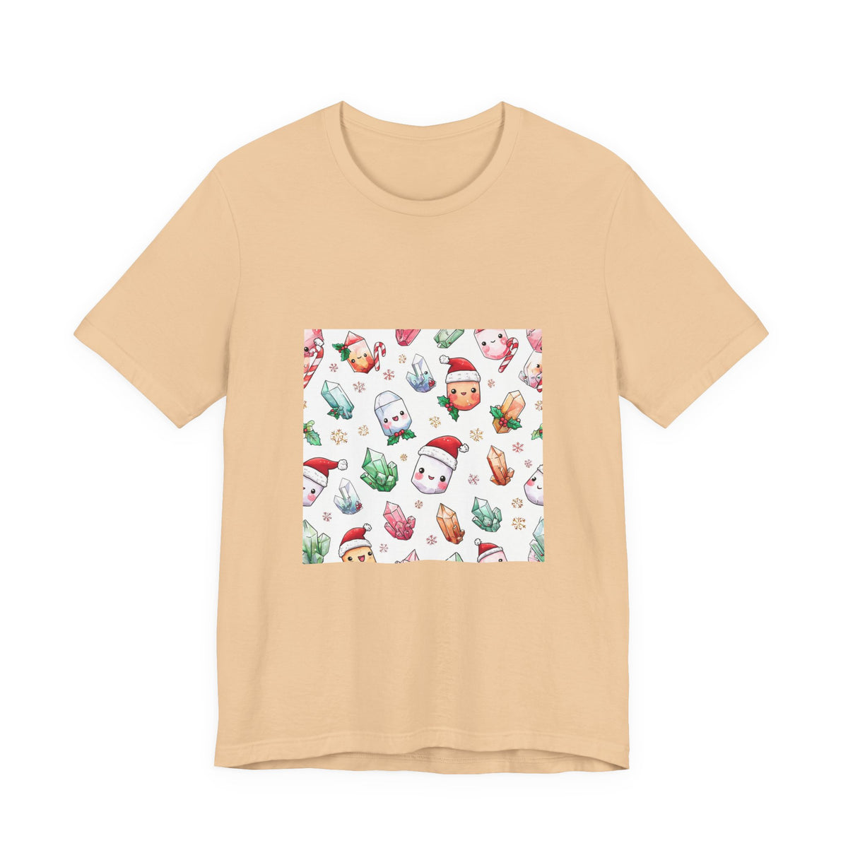 Pastel Christmas Crystal Friends T-Shirt | Sandy Neutrals & Oranges