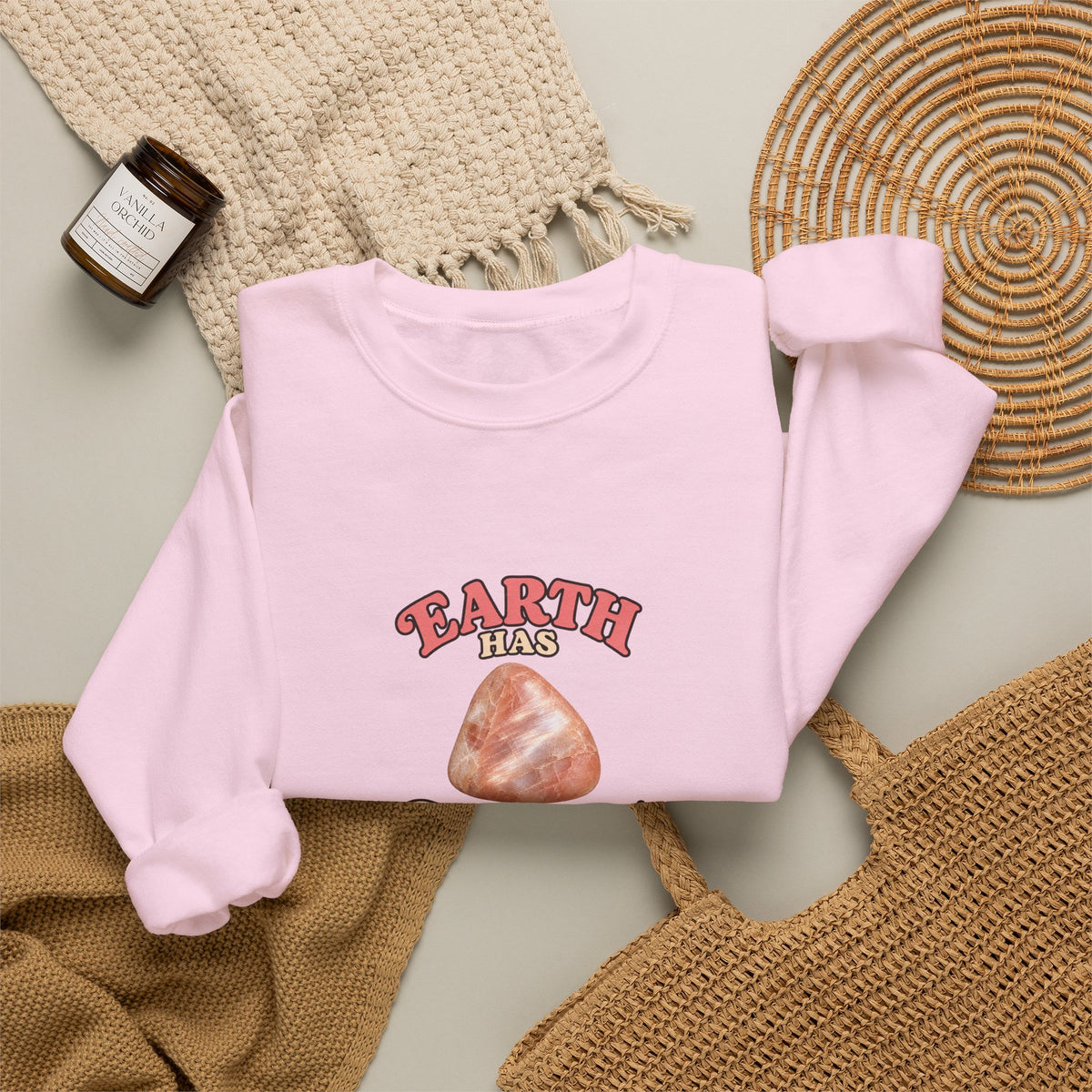 Earth Has Excellent Taste — Peach Moonstone Crewneck | Blues, Purples & Pinks