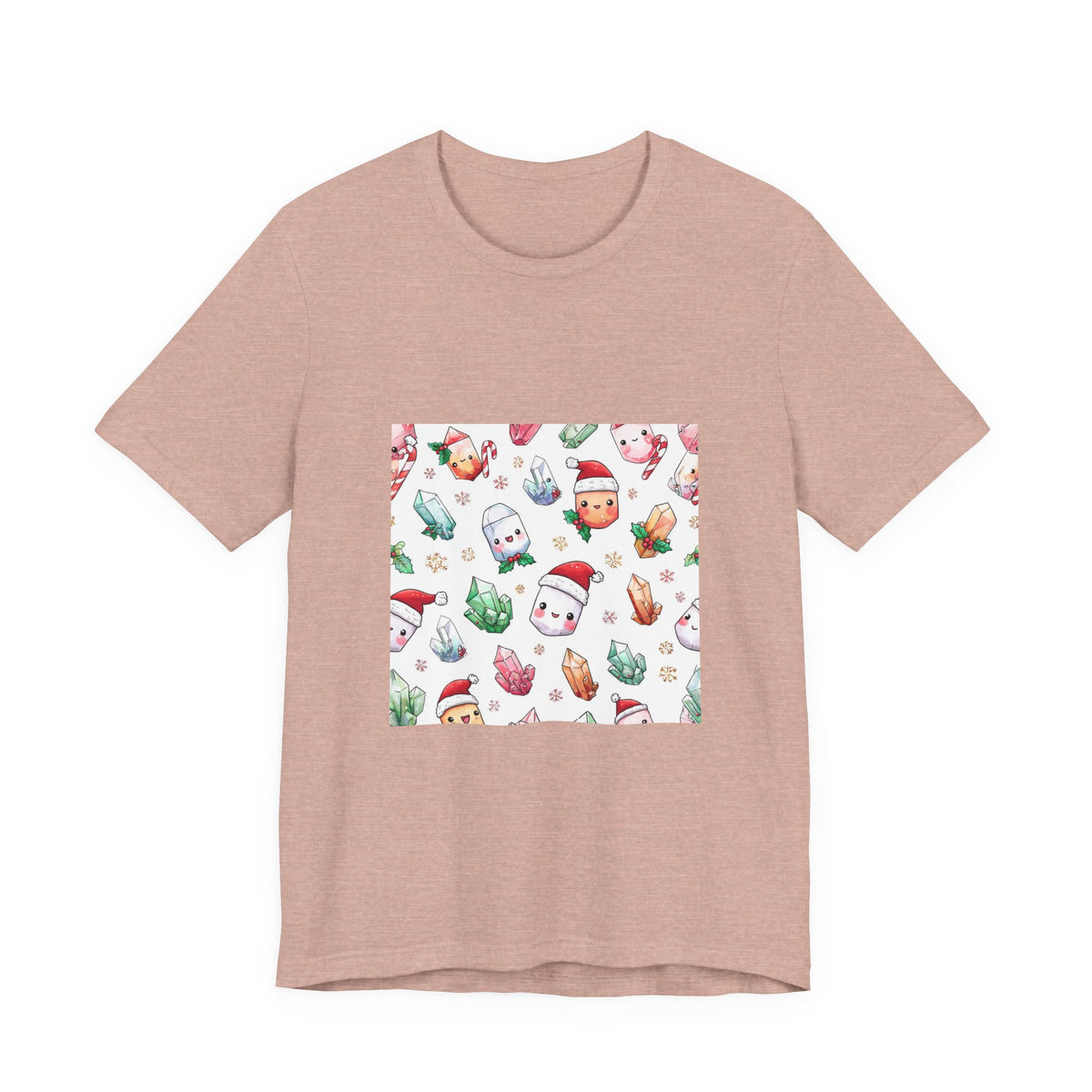 Pastel Christmas Crystal Friends T-Shirt | Peach & Sunset