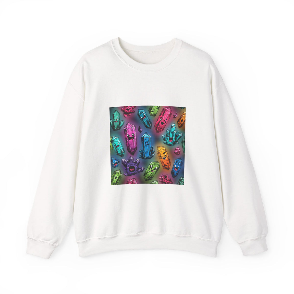 Colorful Crystal Characters Crewneck | Neutrals & Reds