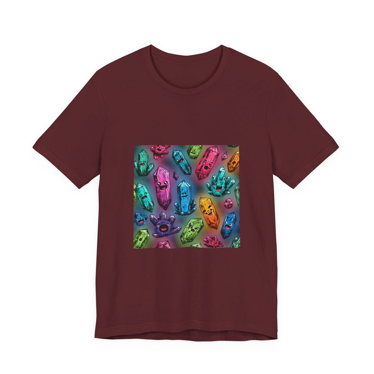 Colorful Crystal Characters T-Shirt | Earthy Reds & Browns