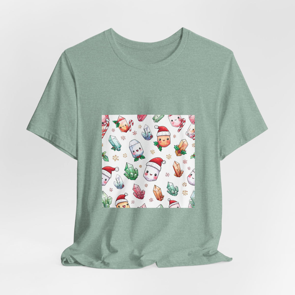 Pastel Christmas Crystal Friends T-Shirt | Soft Blues