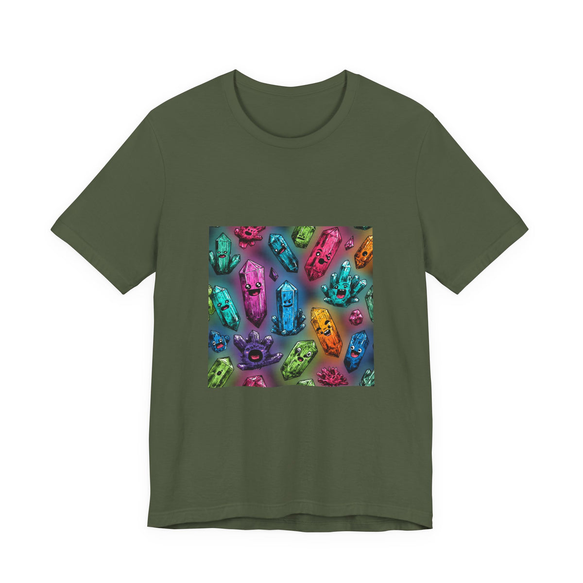 Colorful Crystal Characters T-Shirt | Greens