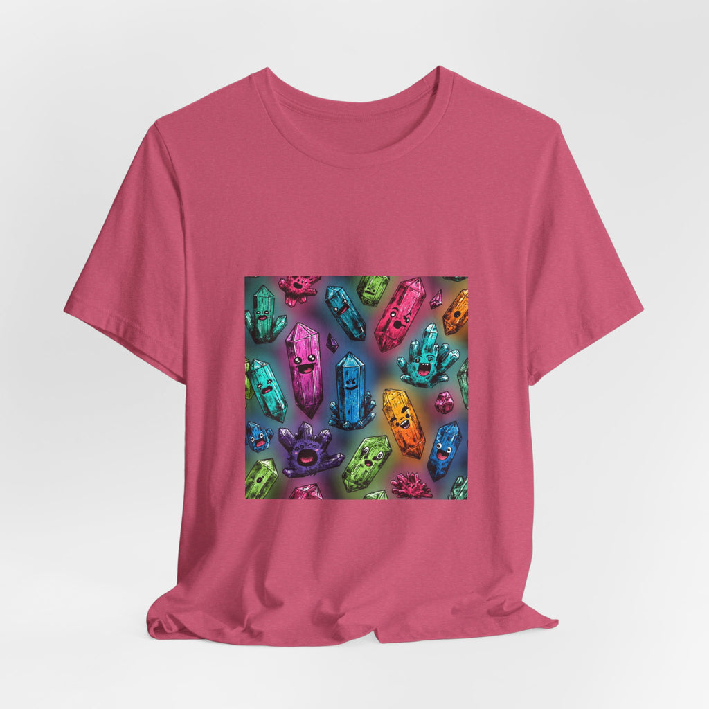 Colorful Crystal Characters T-Shirt | Dark Neutrals & Reds