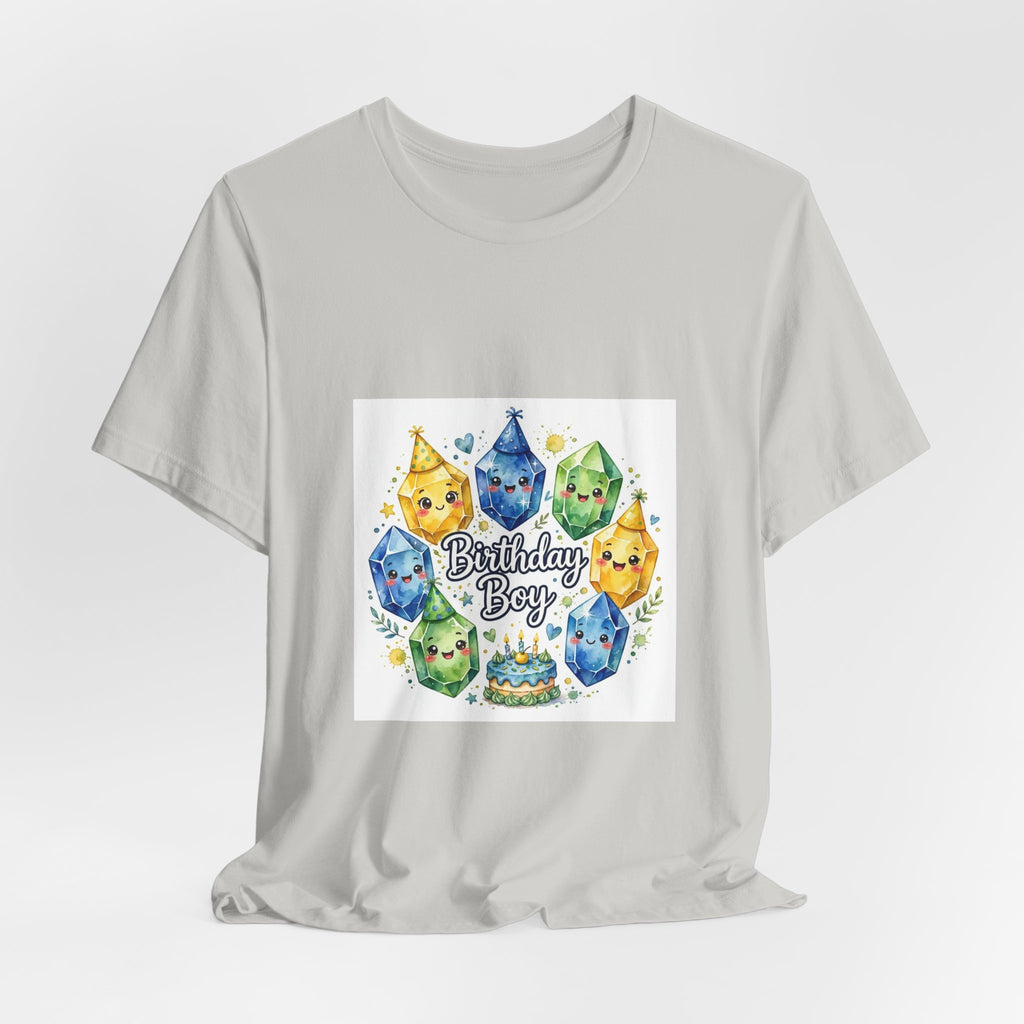 Birthday Boy Crystal Party T-Shirt | Light Neutrals