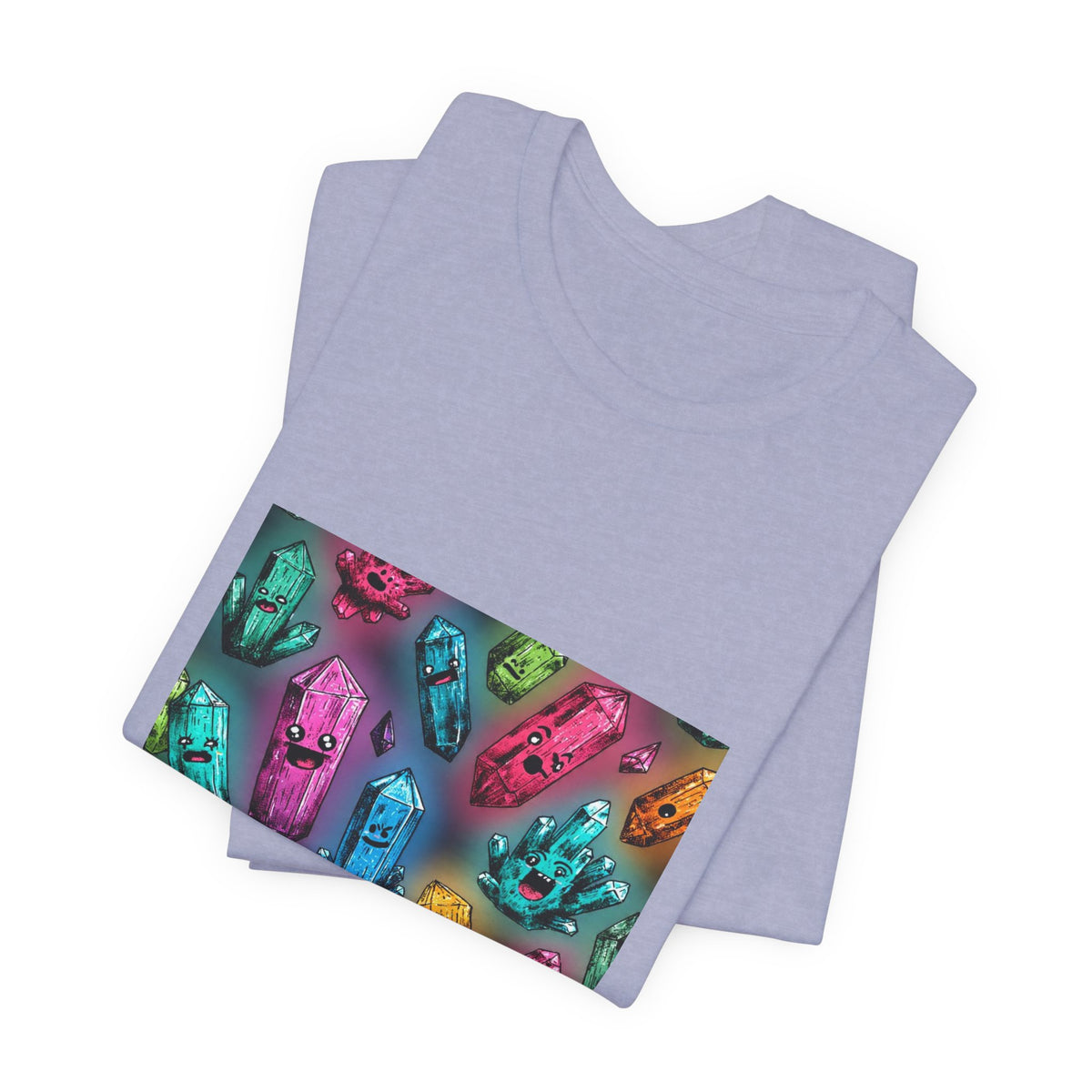 Colorful Crystal Characters T-Shirt | Soft Blues