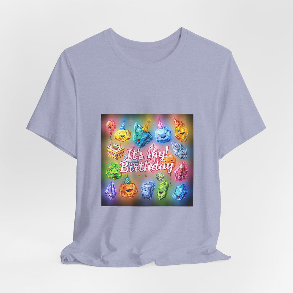 It's My Birthday Crystal Party T-Shirt | Soft Blues