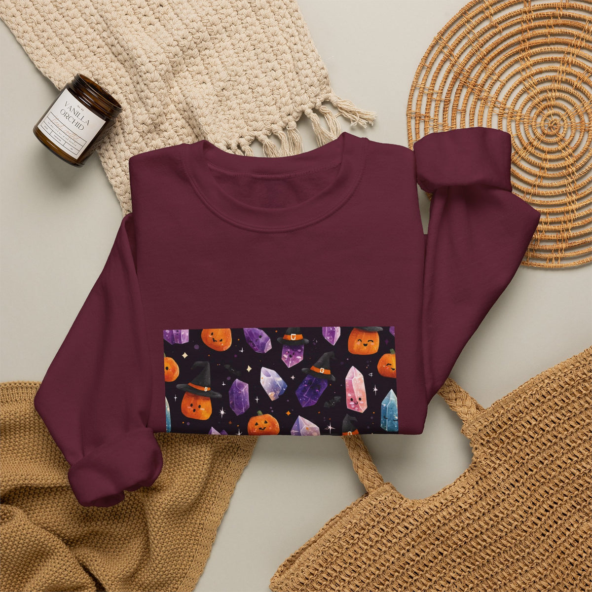 Halloween Crystal Party Crewneck | Earth Tones & Brights