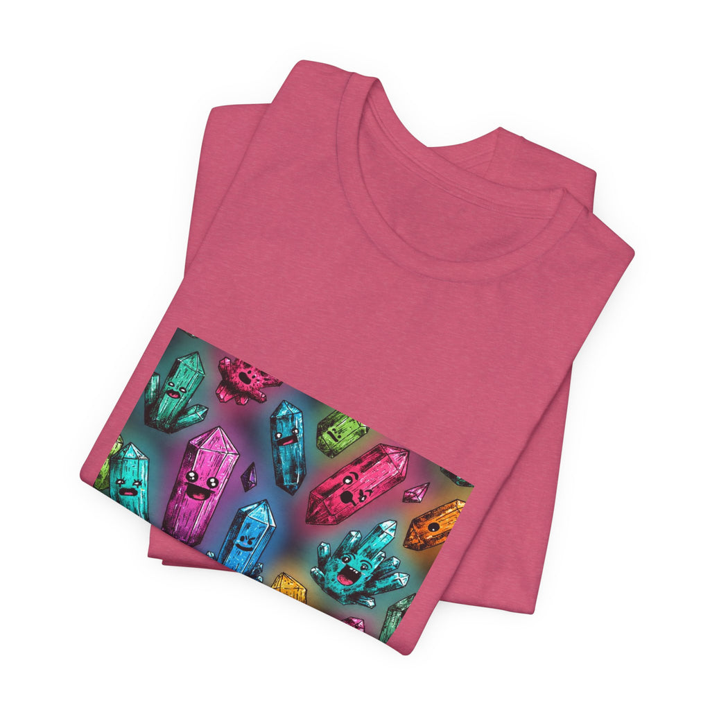 Colorful Crystal Characters T-Shirt | Dark Neutrals & Reds