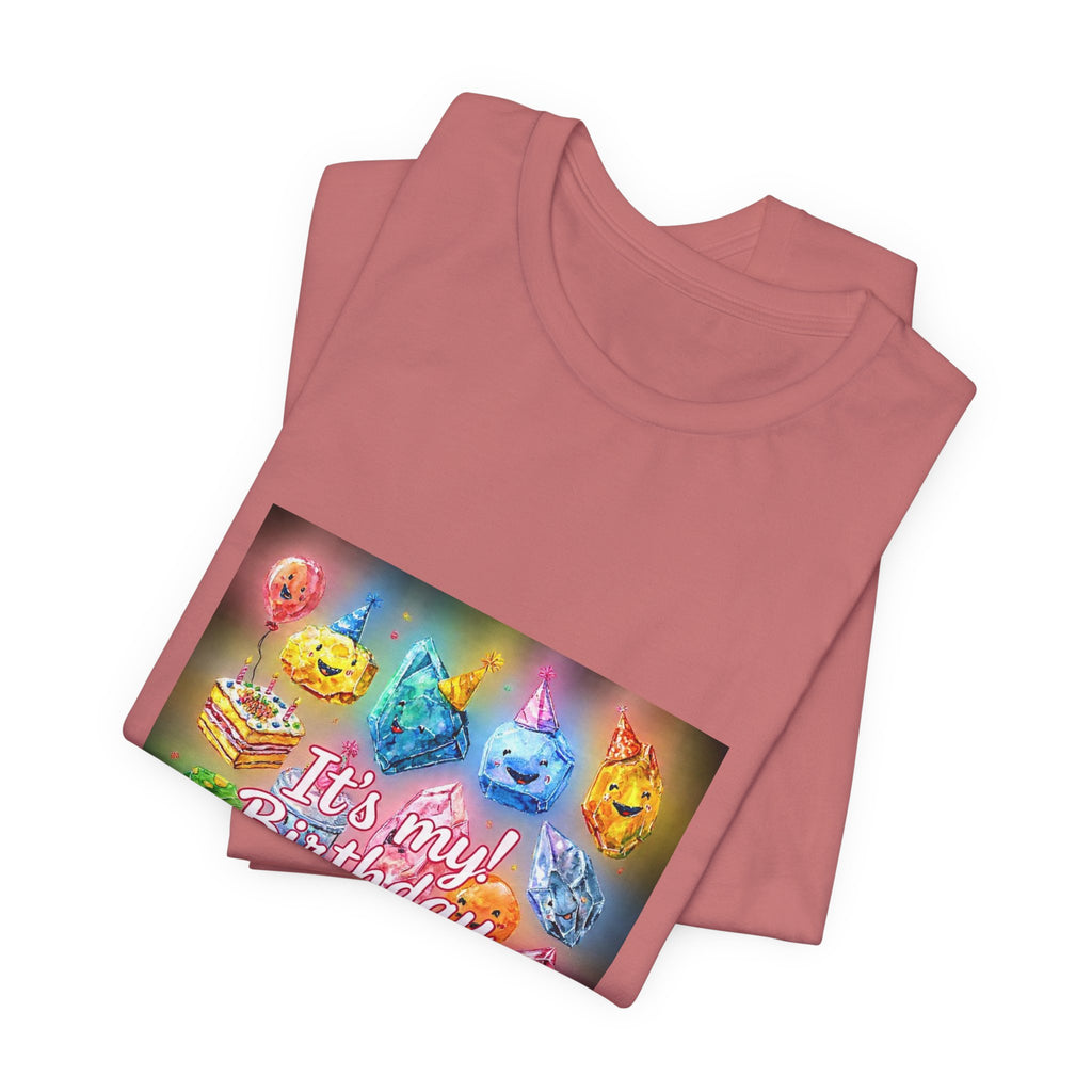 It's My Birthday Crystal Party T-Shirt | Earthy Reds & Browns