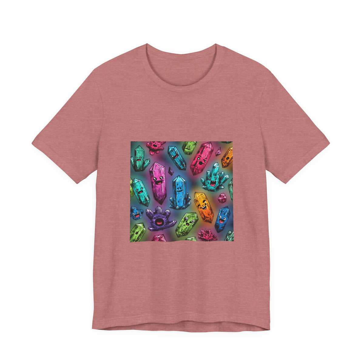 Colorful Crystal Characters T-Shirt | Earthy Reds & Browns