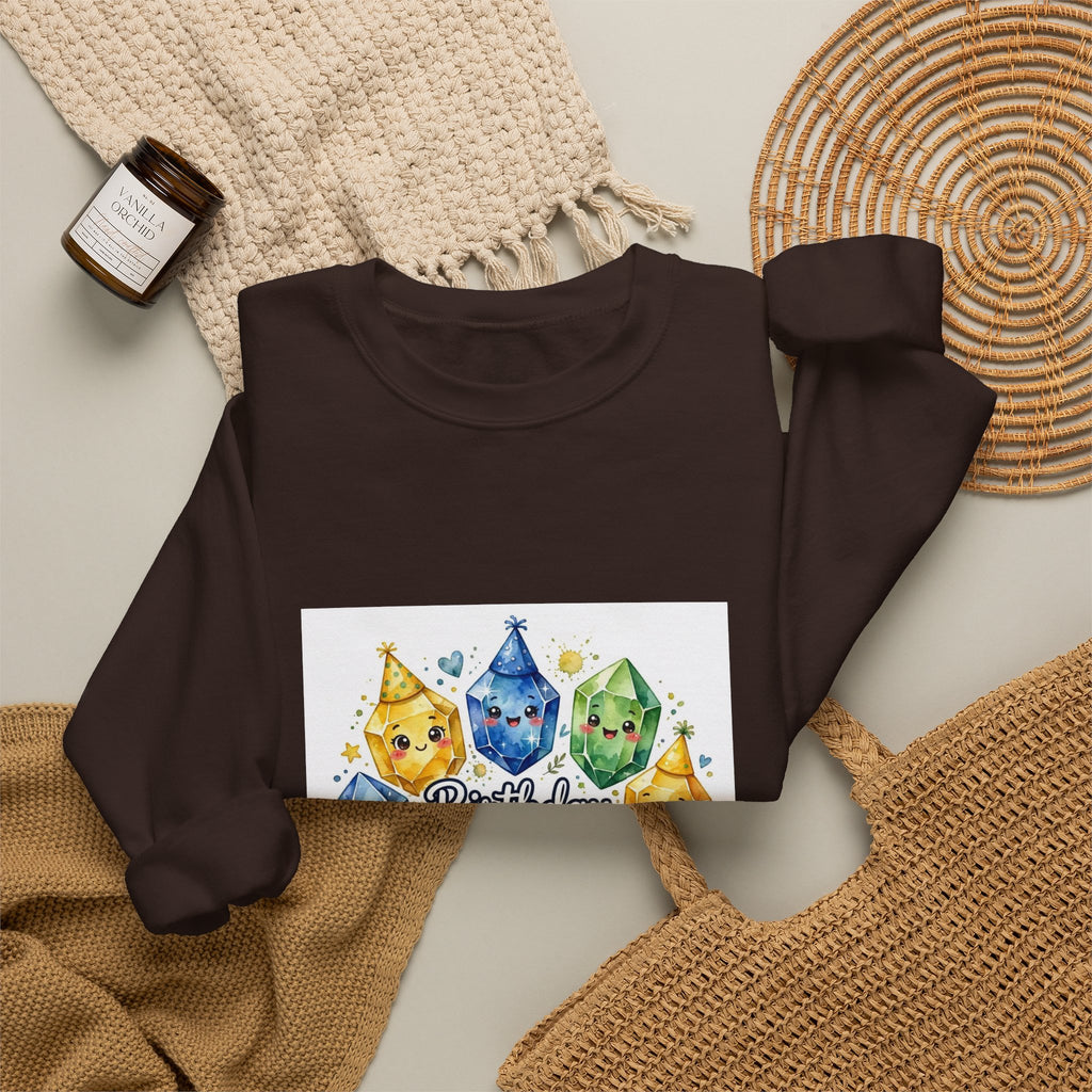 Birthday Boy Crystal Party Crewneck | Earth Tones & Brights