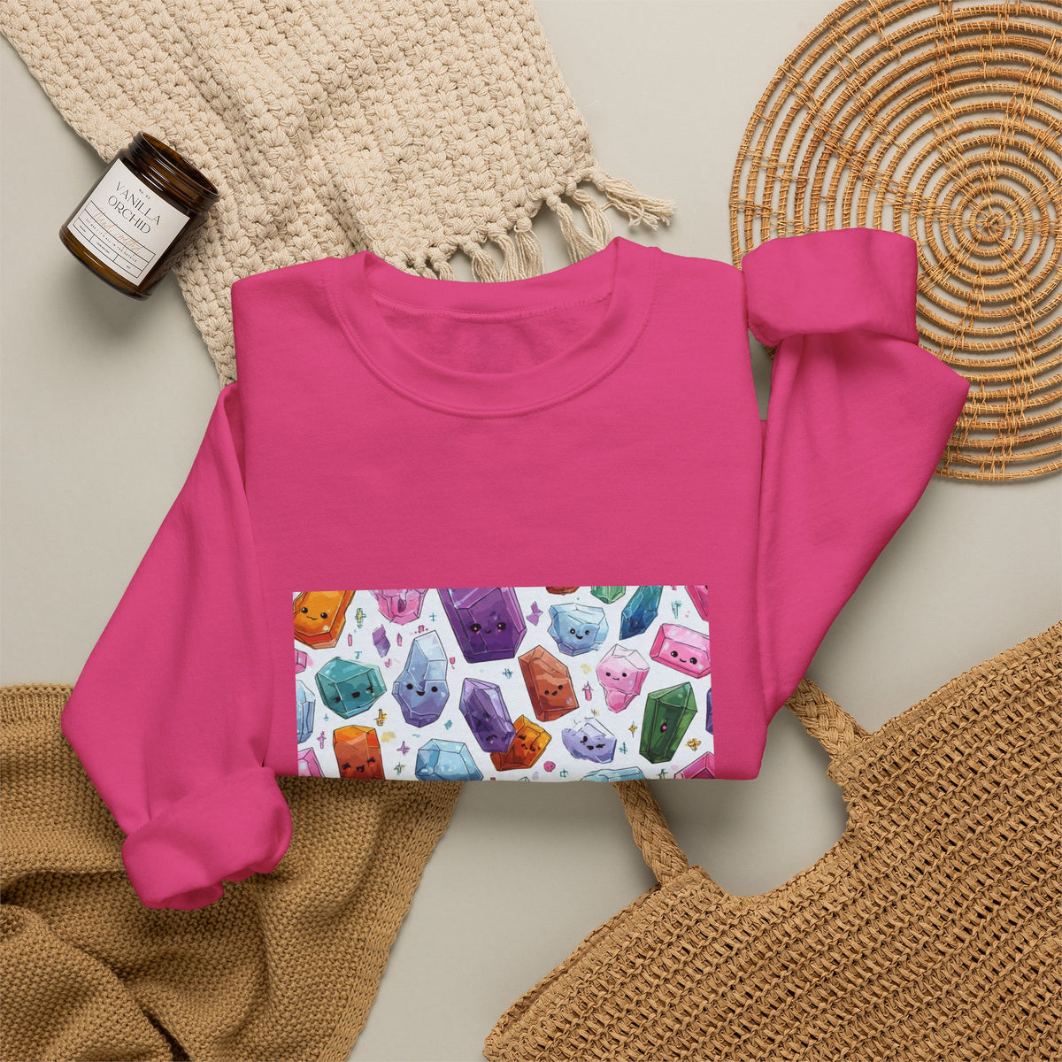 Pastel Crystal Friends Crewneck | Blues, Purples & Pinks
