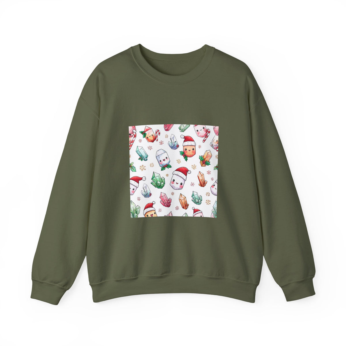 Pastel Christmas Crystal Friends Crewneck | Earth Tones & Brights