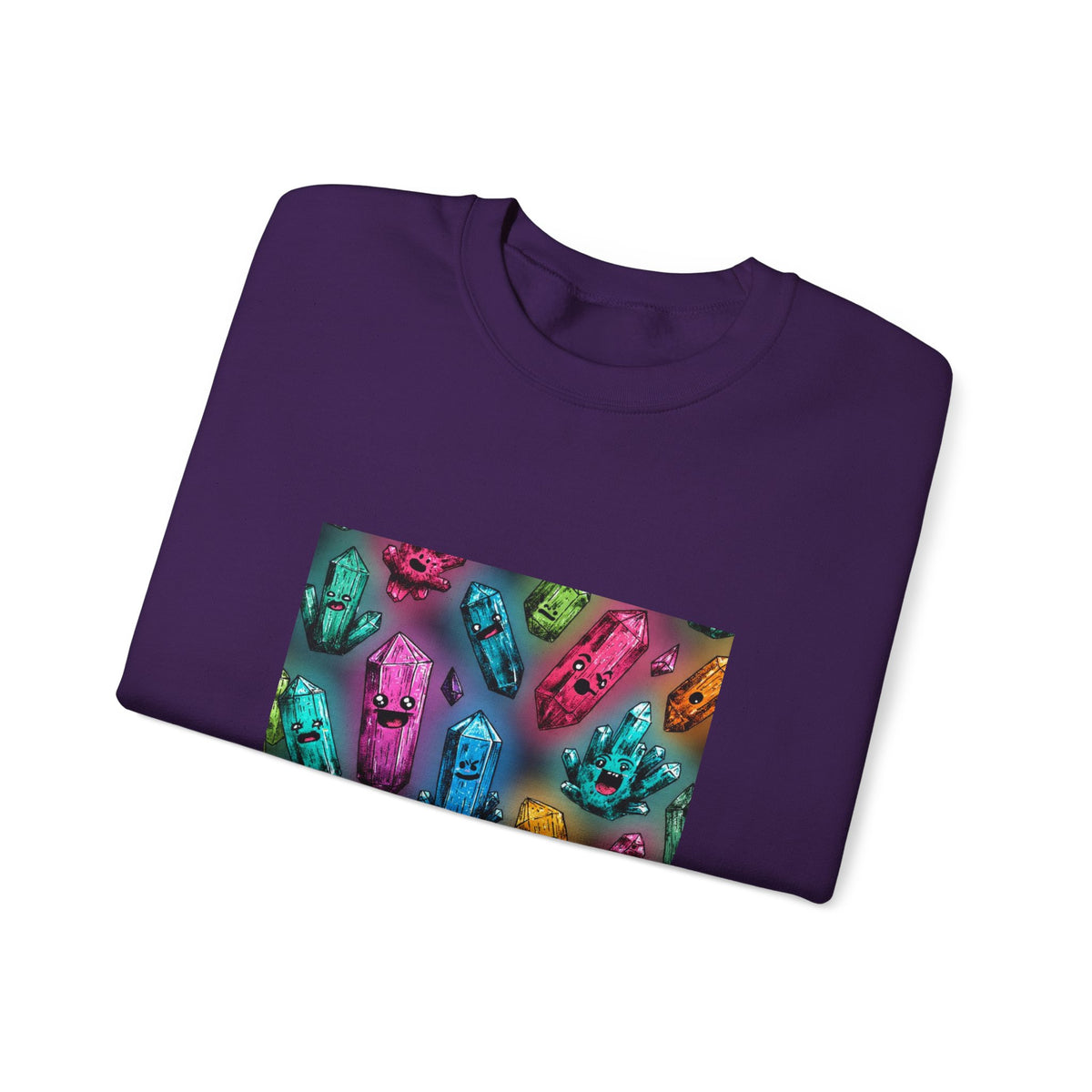 Colorful Crystal Characters Crewneck | Blues, Purples & Pinks