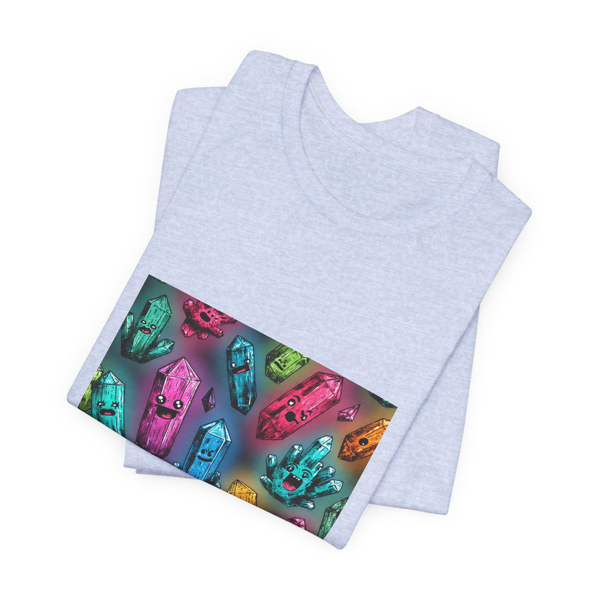 Colorful Crystal Characters T-Shirt | Soft Blues