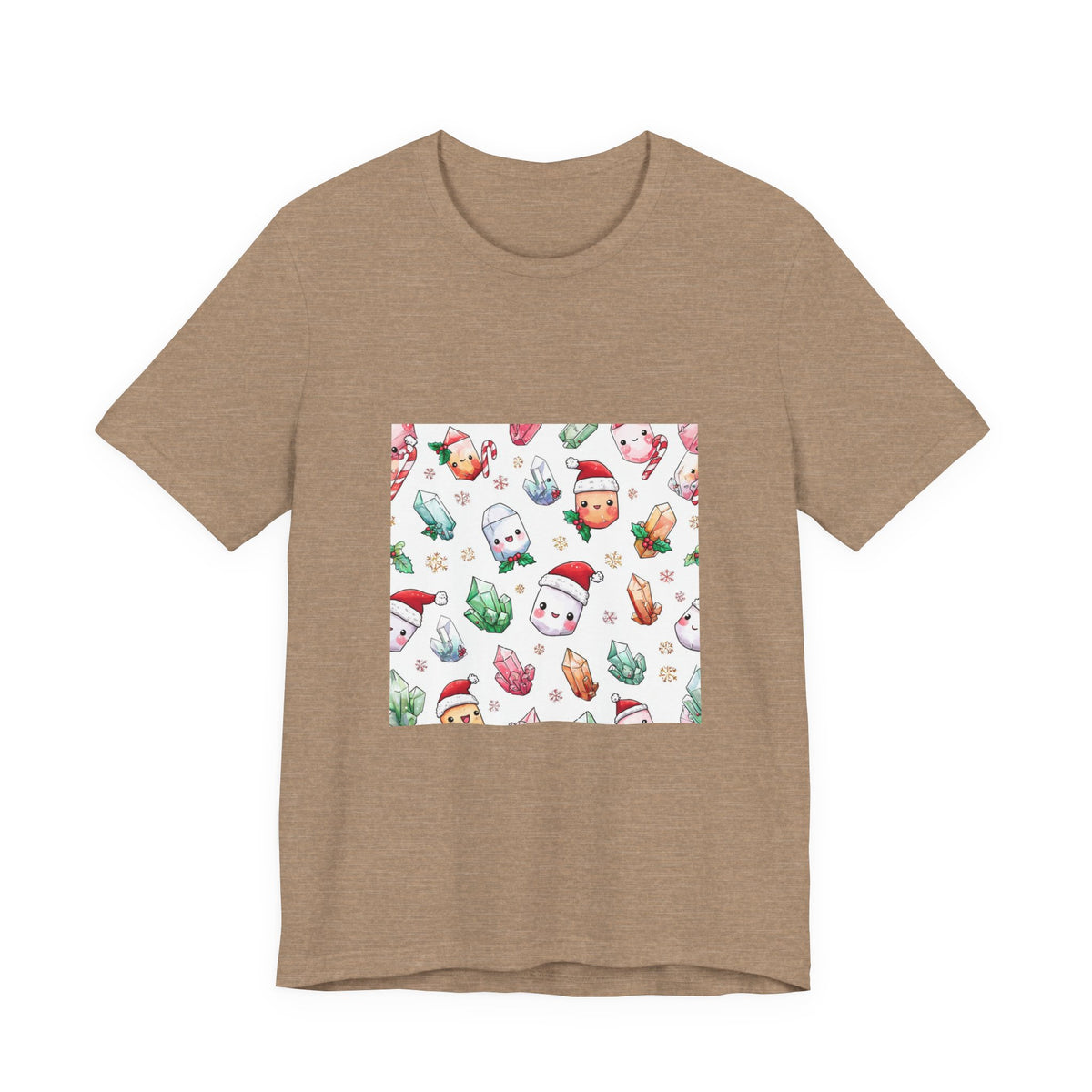 Pastel Christmas Crystal Friends T-Shirt | Sandy Neutrals & Oranges