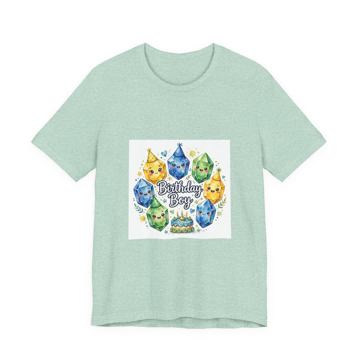 Birthday Boy Crystal Party T-Shirt | Golds, Mints & Teal