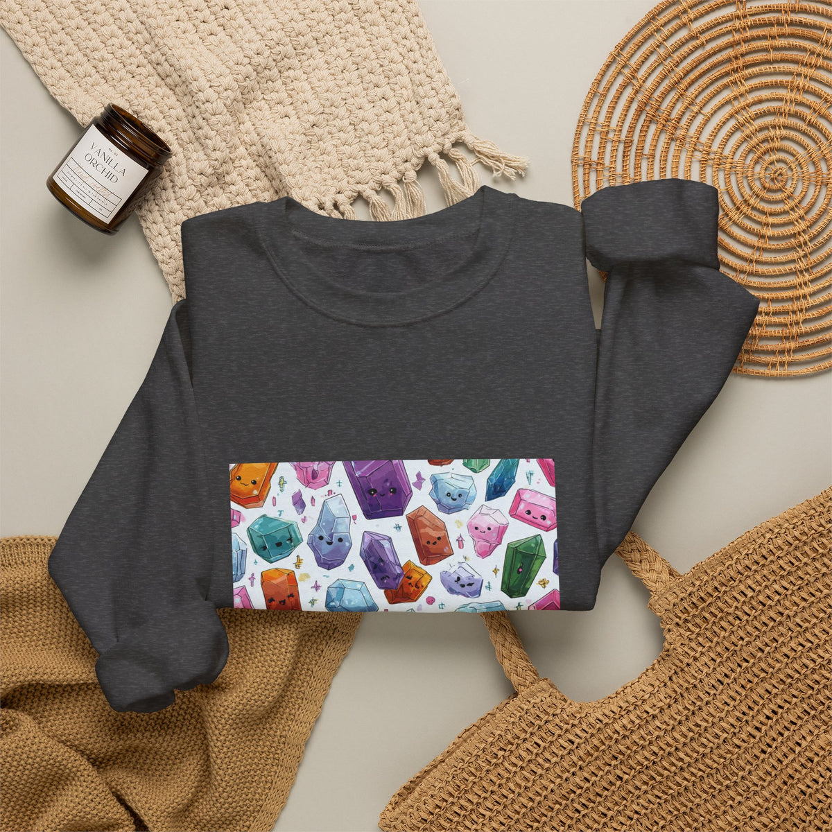 Pastel Crystal Friends Crewneck | Neutrals & Reds