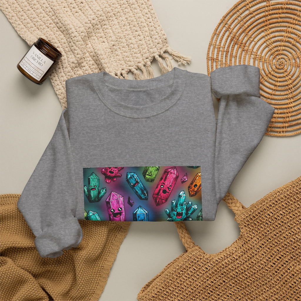 Colorful Crystal Characters Crewneck | Neutrals & Reds