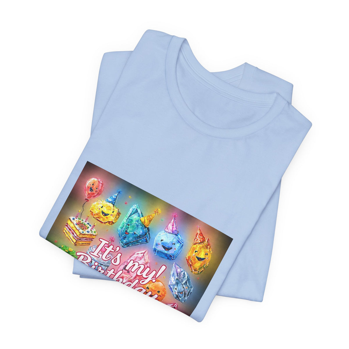 It's My Birthday Crystal Party T-Shirt | Soft Blues