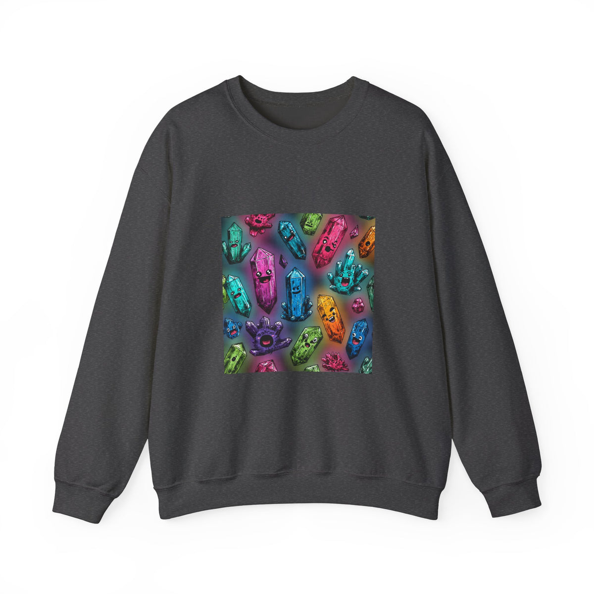 Colorful Crystal Characters Crewneck | Neutrals & Reds