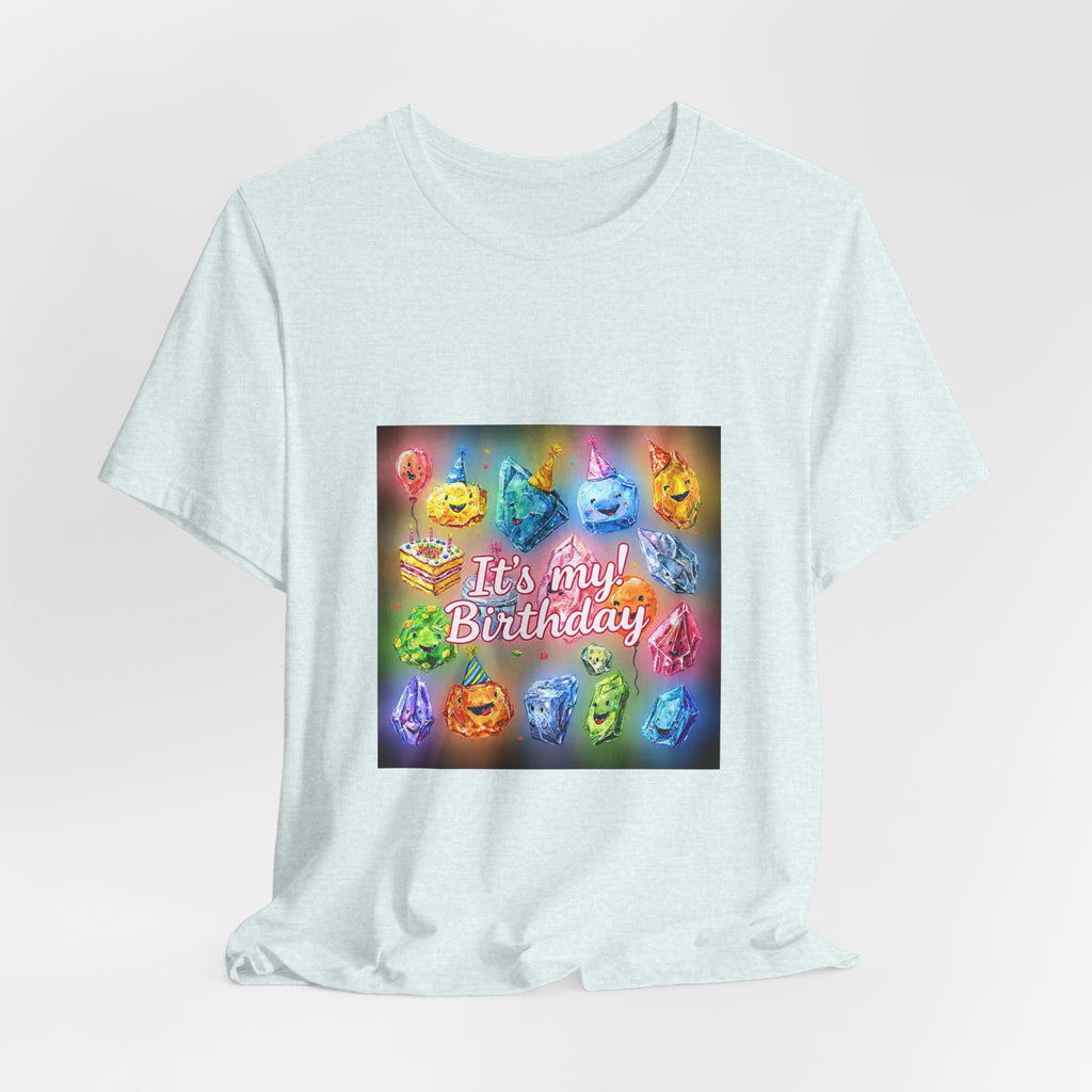It's My Birthday Crystal Party T-Shirt | Soft Blues