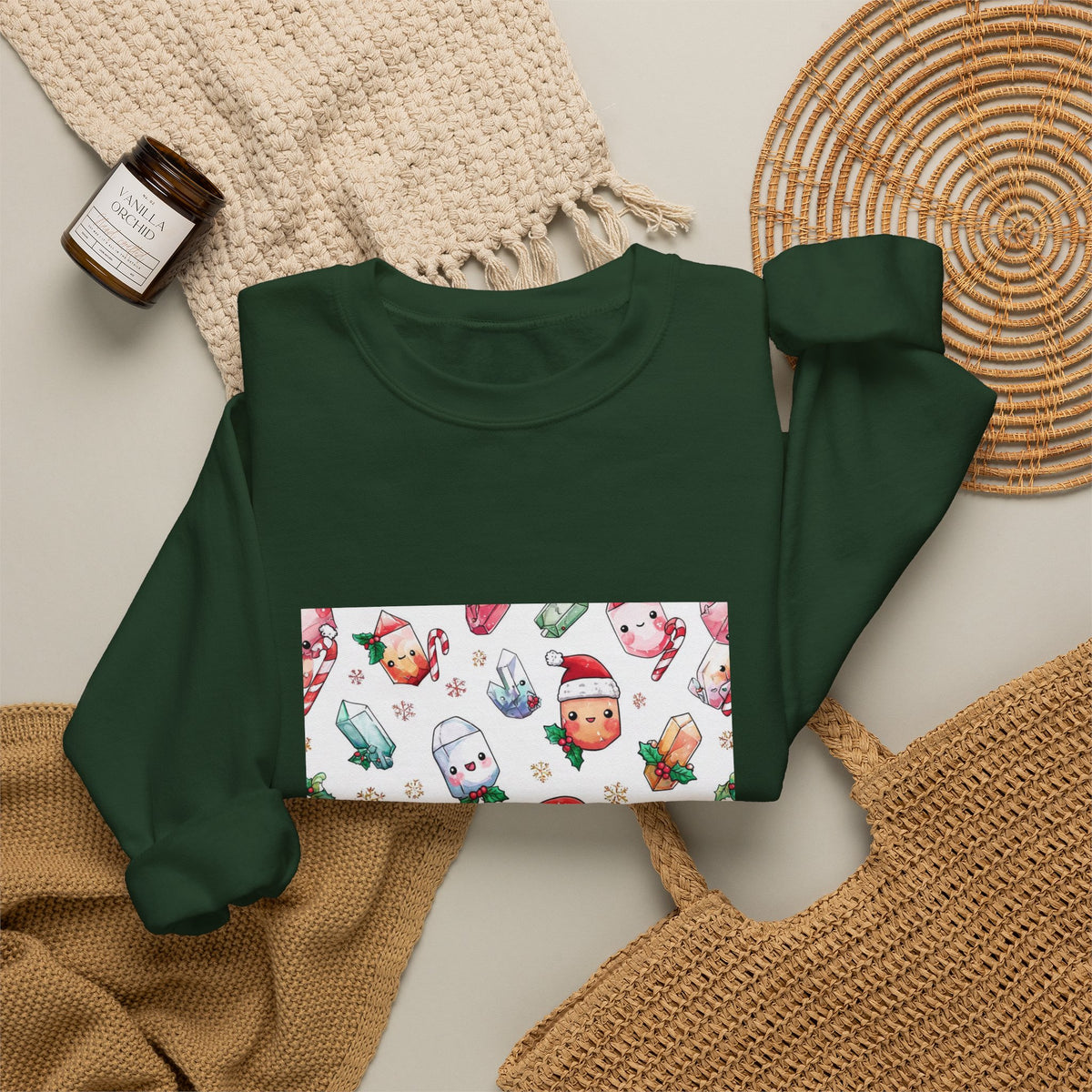 Pastel Christmas Crystal Friends Crewneck | Blues, Purples & Pinks