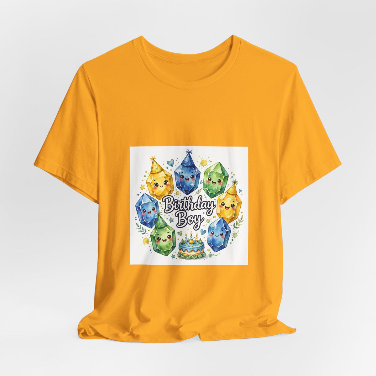 Birthday Boy Crystal Party T-Shirt | Golds, Mints & Teal