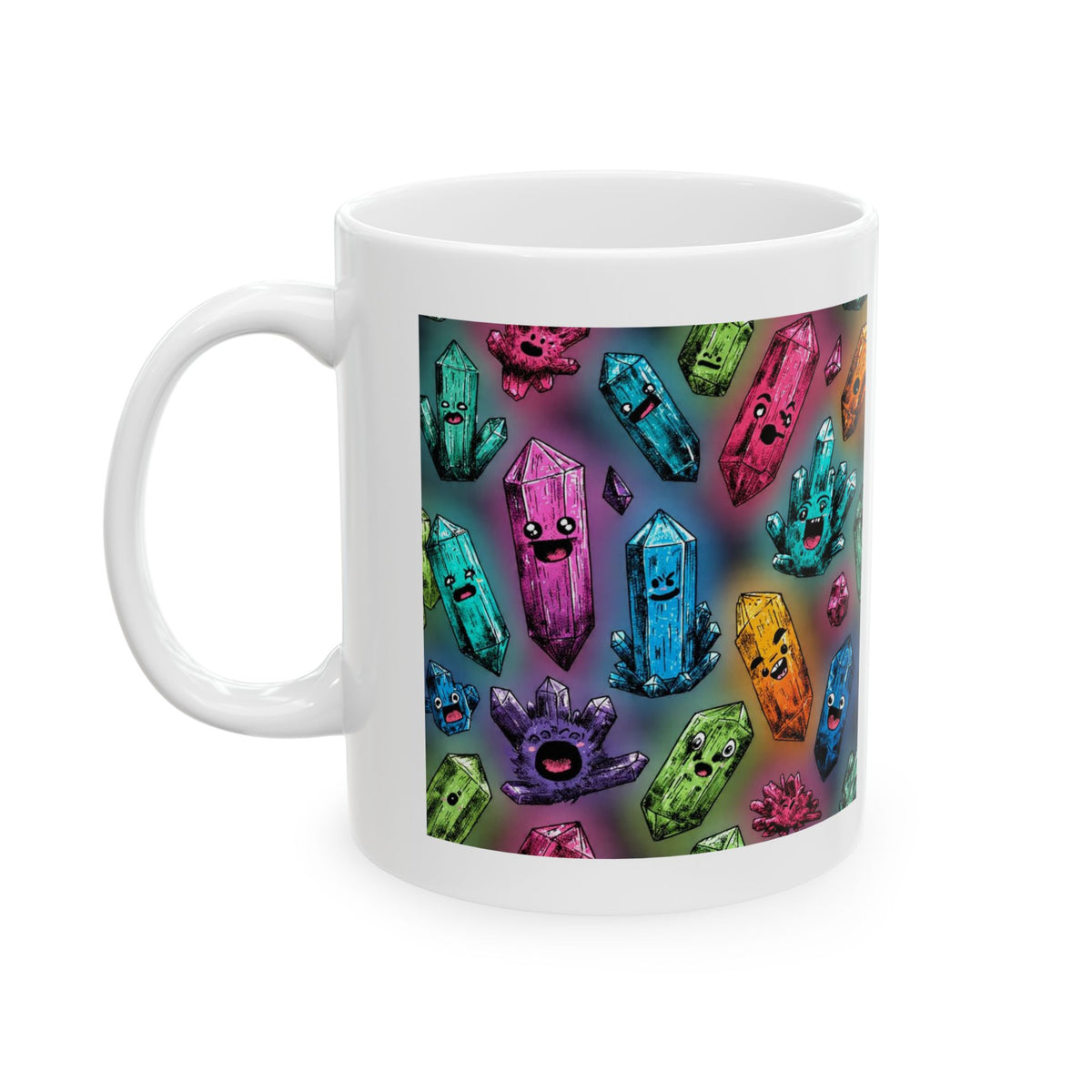 Colorful Crystal Characters White Mug