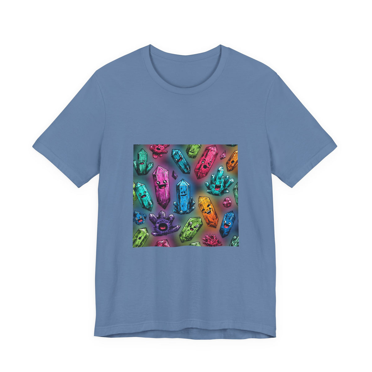 Colorful Crystal Characters T-Shirt | Soft Blues