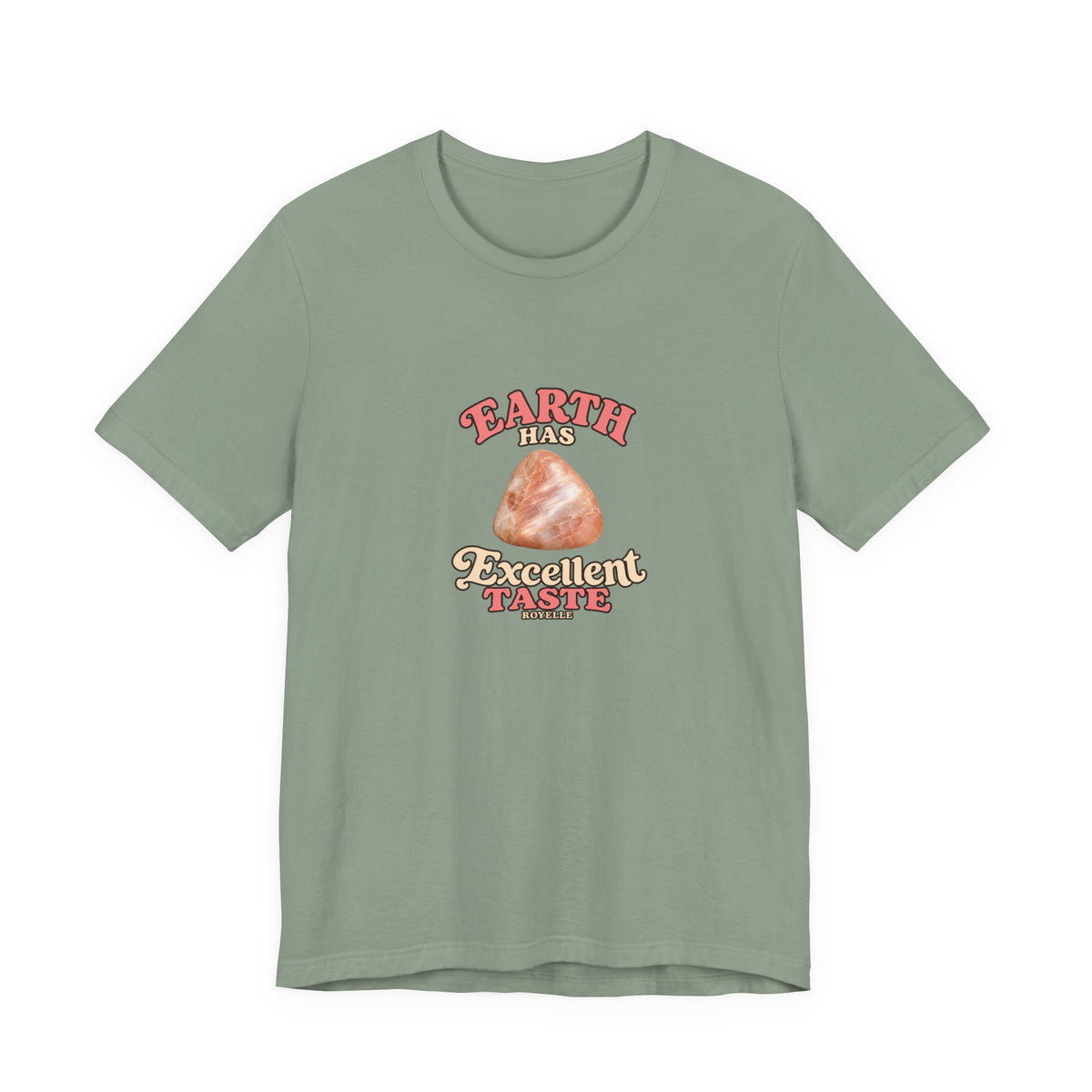 Earth Has Excellent Taste — Peach Moonstone Tee | Golds, Mints & Teal
