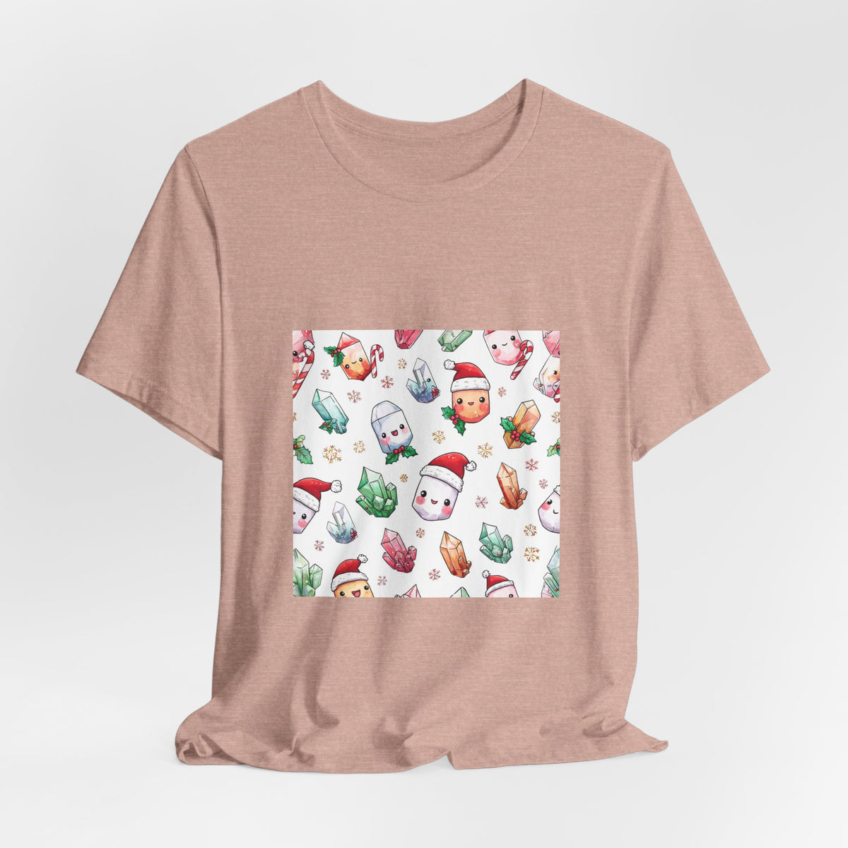 Pastel Christmas Crystal Friends T-Shirt | Peach & Sunset
