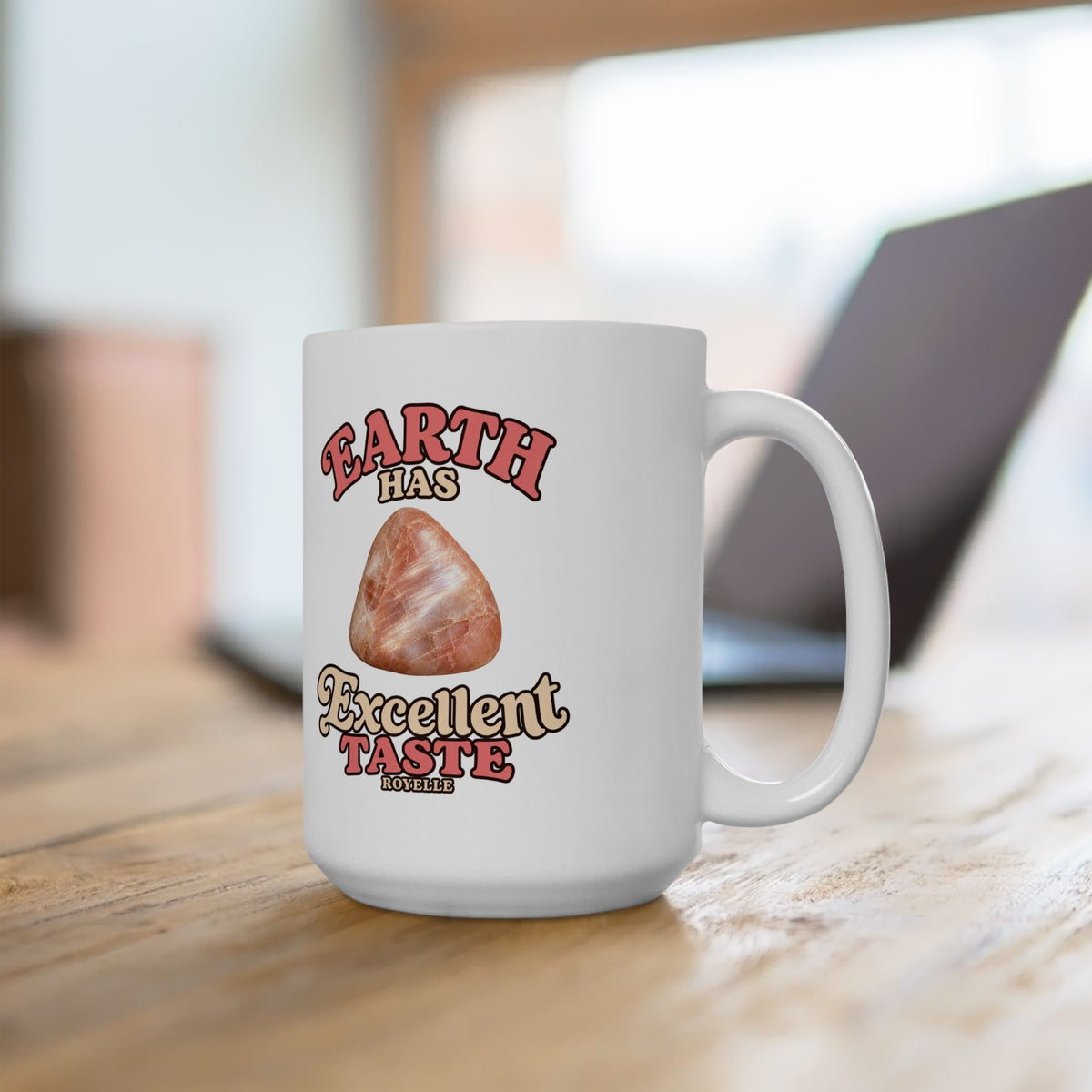 Earth Has Excellent Taste — Peach Moonstone White Mug
