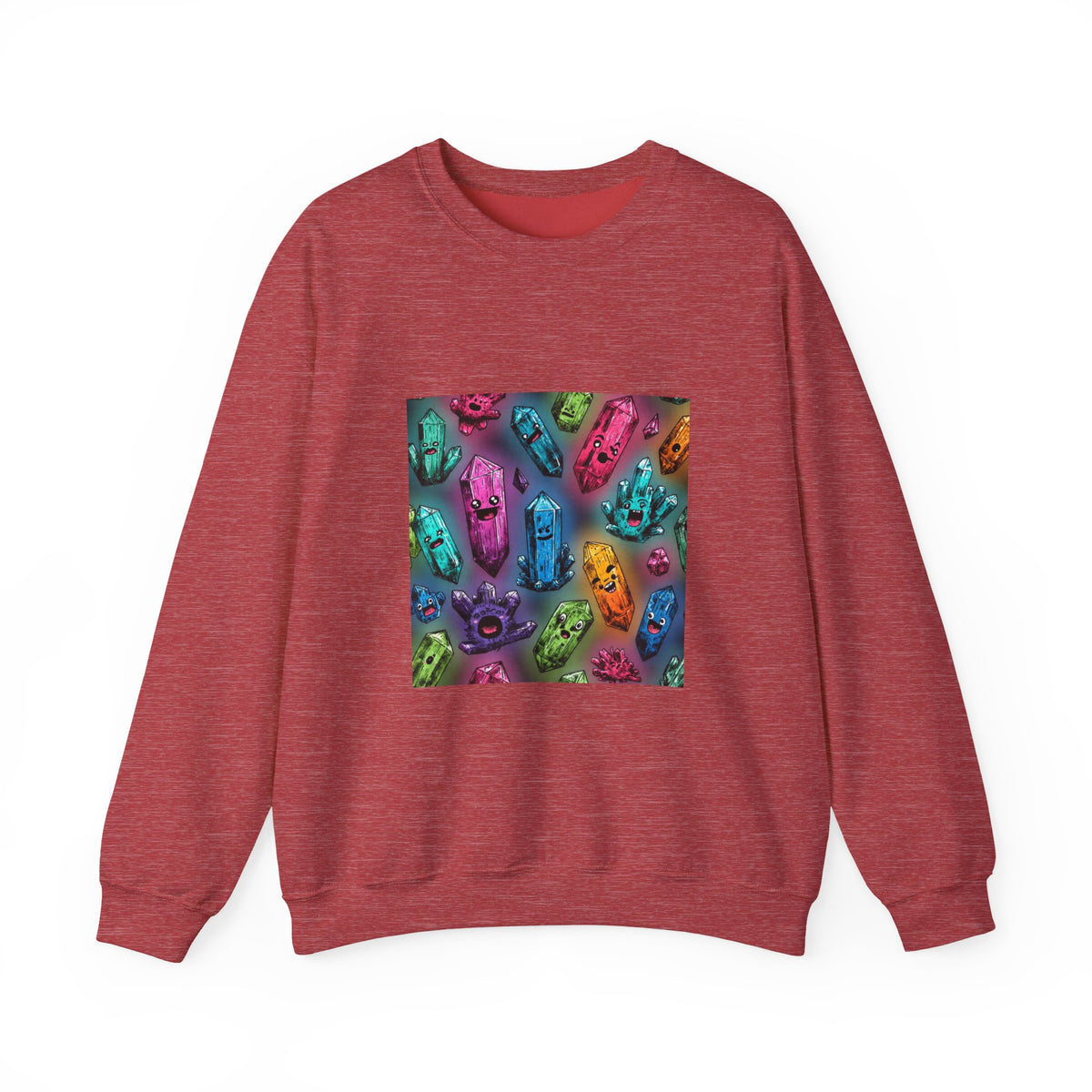Colorful Crystal Characters Crewneck | Neutrals & Reds