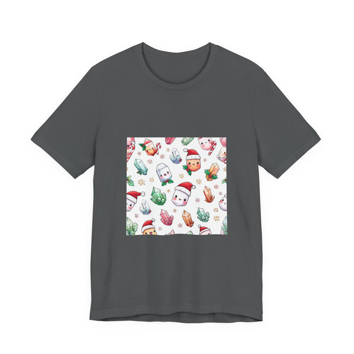 Pastel Christmas Crystal Friends T-Shirt | Dark Neutrals & Reds