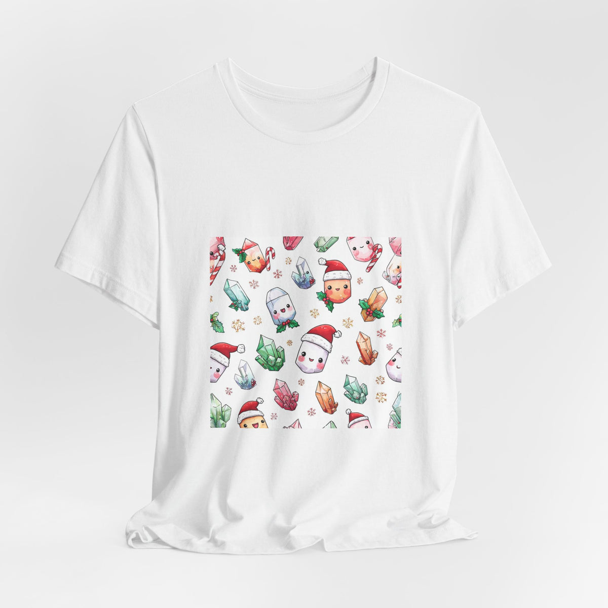 Pastel Christmas Crystal Friends T-Shirt | Light Neutrals