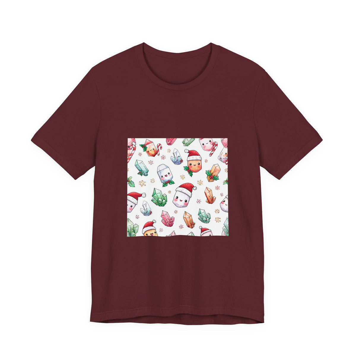 Pastel Christmas Crystal Friends T-Shirt | Earthy Reds & Browns
