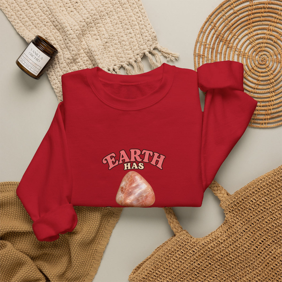 Earth Has Excellent Taste — Peach Moonstone Crewneck | Neutrals & Reds