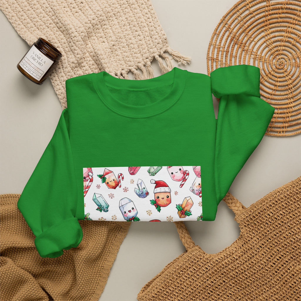 Pastel Christmas Crystal Friends Crewneck | Earth Tones & Brights