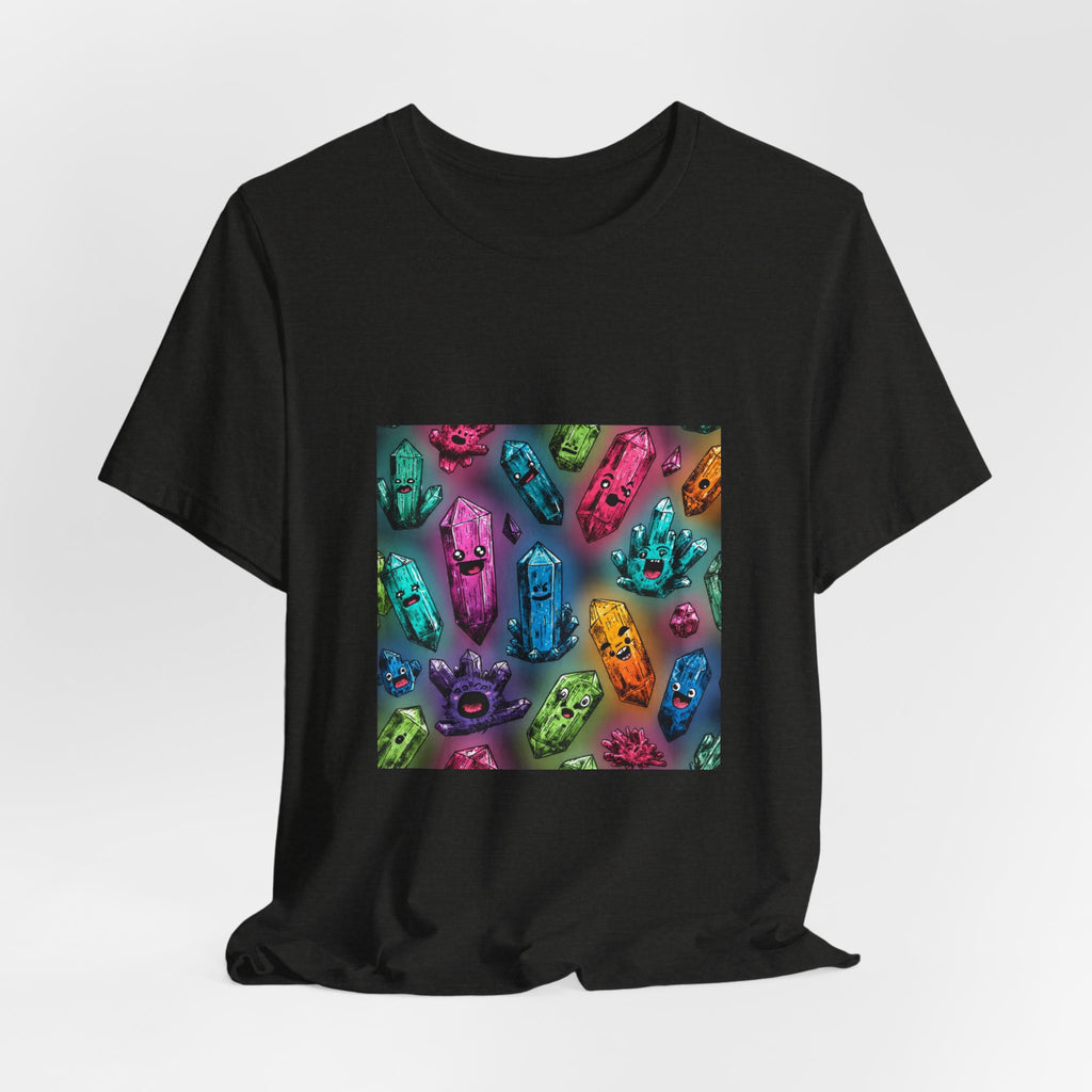 Colorful Crystal Characters T-Shirt | Dark Neutrals & Reds