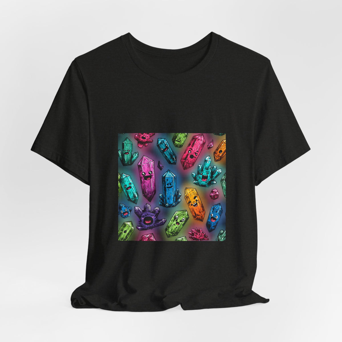 Colorful Crystal Characters T-Shirt | Dark Neutrals & Reds