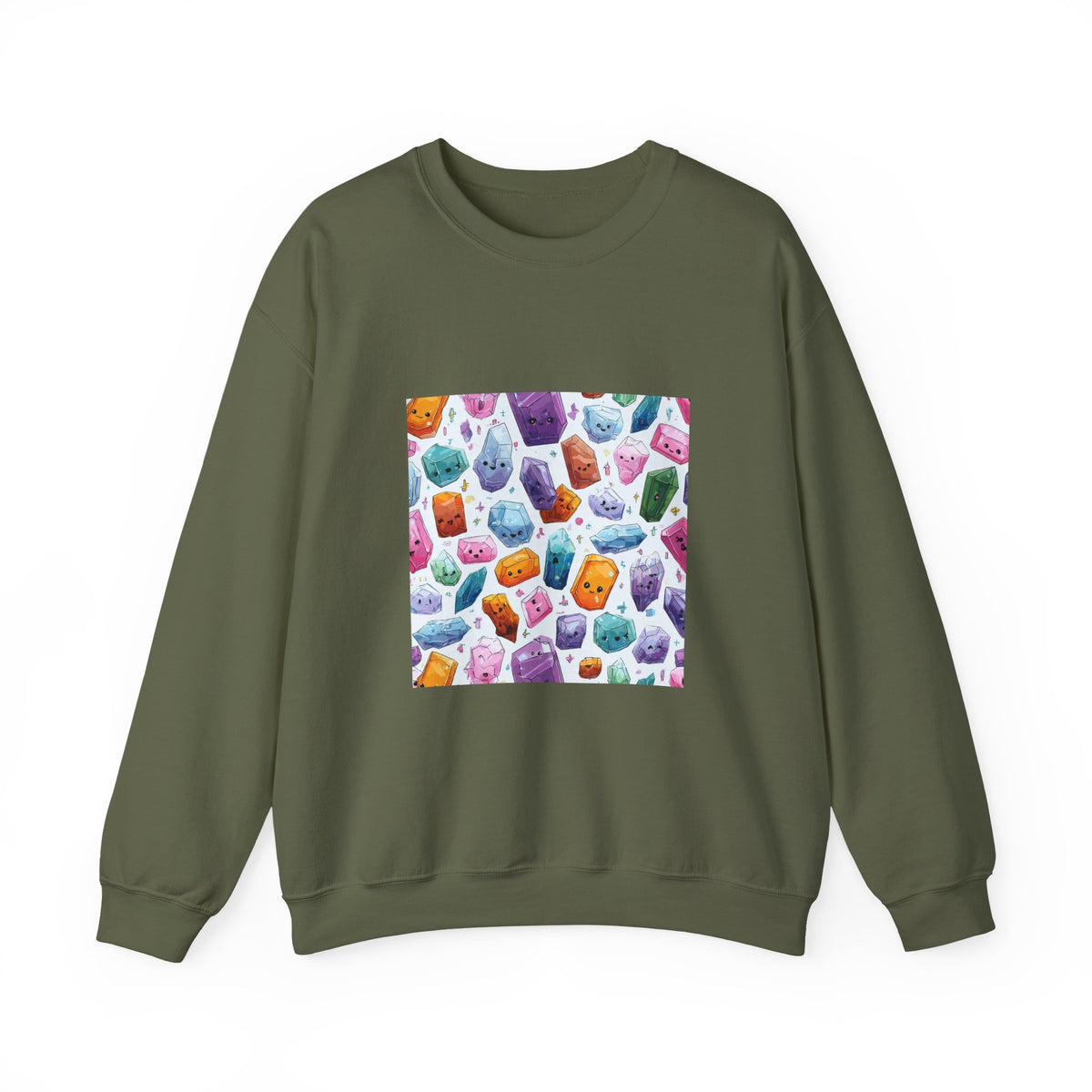 Pastel Crystal Friends Crewneck | Earth Tones & Brights