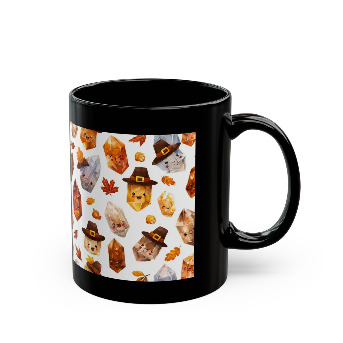 Thanksgiving Crystal Harvest Black Mug