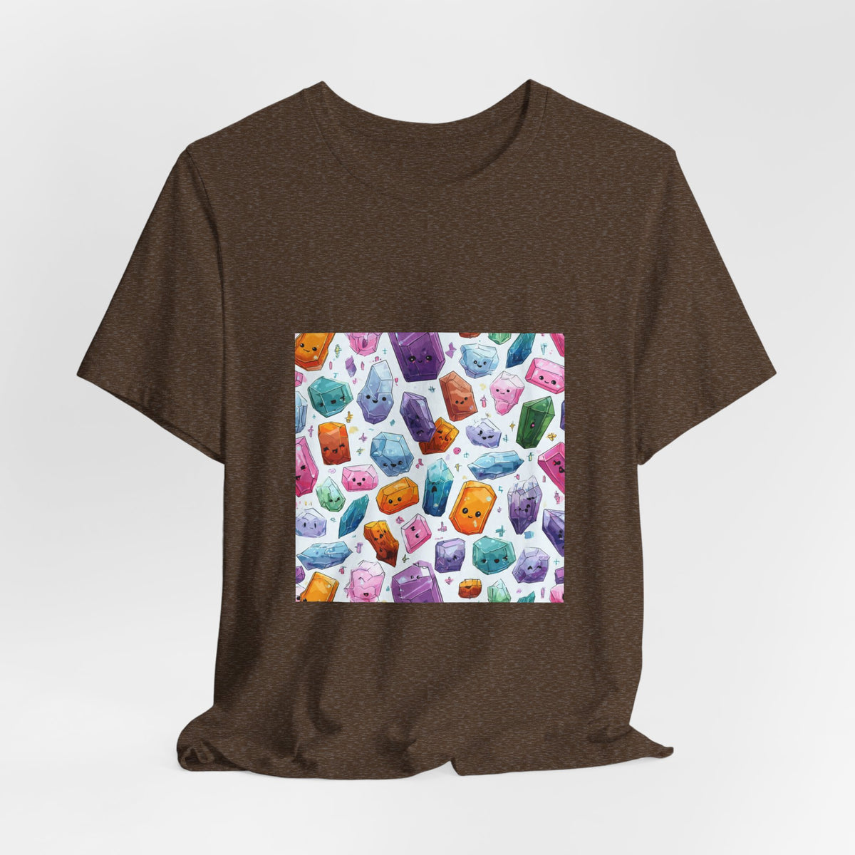 Pastel Crystal Friends T-Shirt | Earthy Reds & Browns
